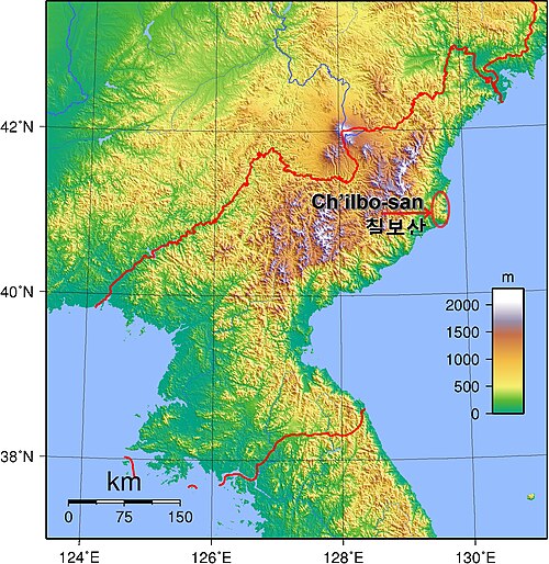 Mapa topograficzna Chilbo-san, Korea Północna