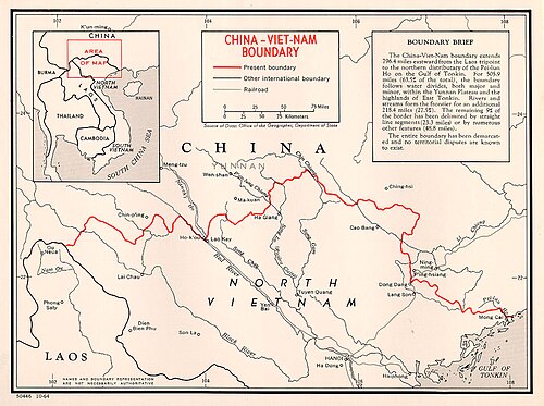 Mapa granicy Chińsko-Wietnamska