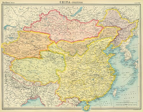 Chiny - mapa polityczna 1922