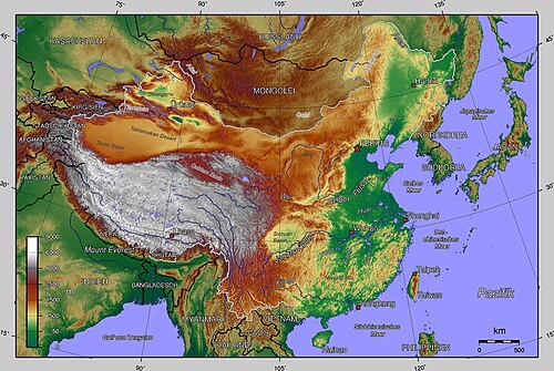 Mapa topograficzna Chin 1