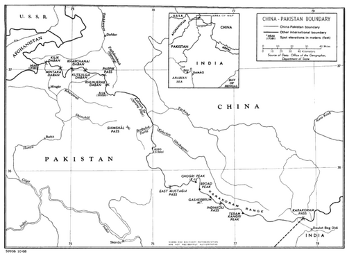 Mapa granicy chińsko-pakistańskiej