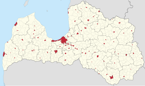 Miasta i miasteczka Łotwy