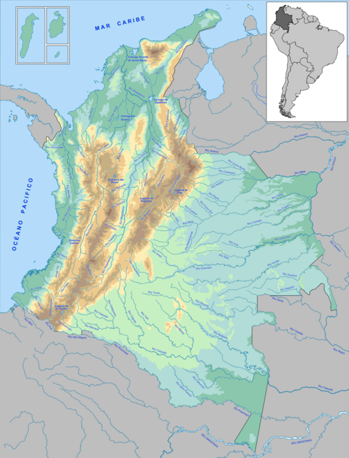 Mapa rzek Kolumbii