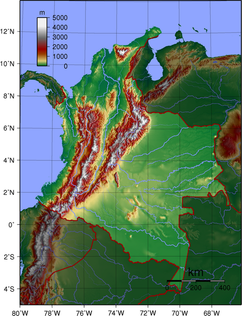 Topografia Kolumbii 2