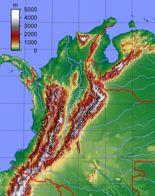 Topografia Kolumbii UK