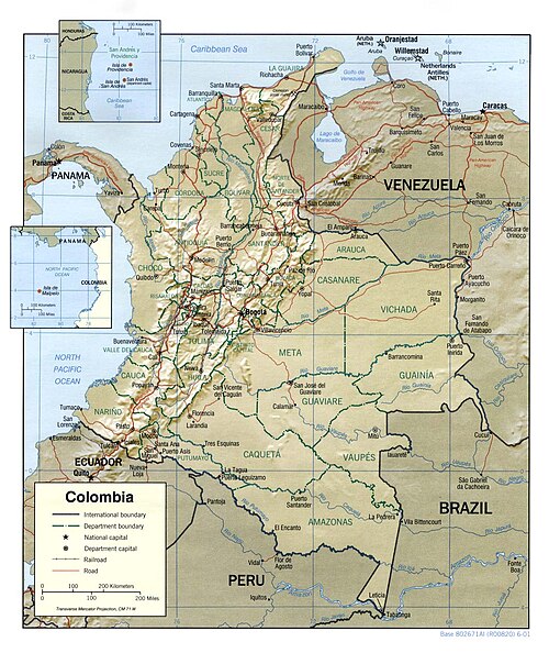 Kolumbia reliefy 2001