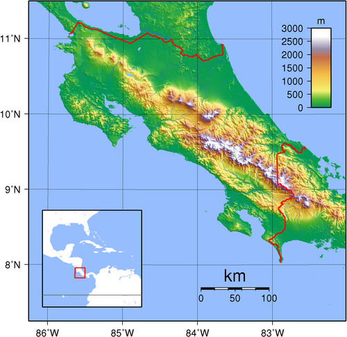 Topografia Kostaryki