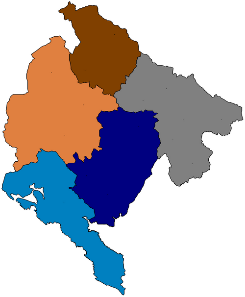 Okresy Czarnogóry 1957