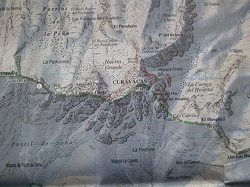 Mapa topograficzna Curavacas