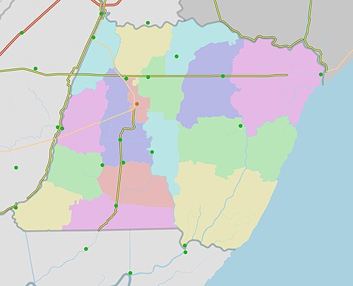 Mapa administracyjna powiatu Damdoi