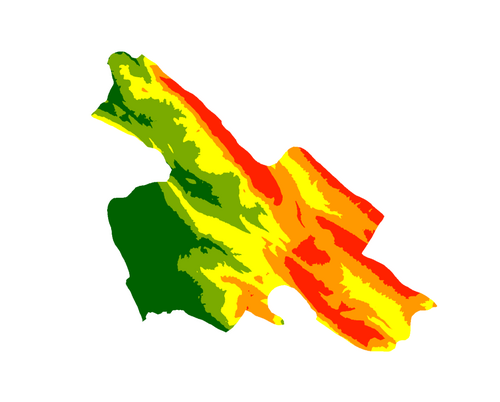Mapa DEM powiatu Choram 2D
