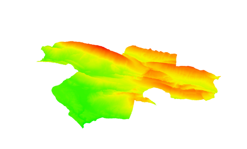 Mapa DEM powiatu Choram 3D
