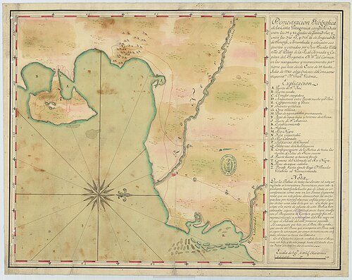 Geograficzne wyznaczenie wybrzeża Patagónii 1780