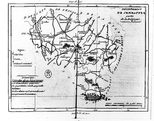 Departament Jemmappes - Francuska mapa administracyjna