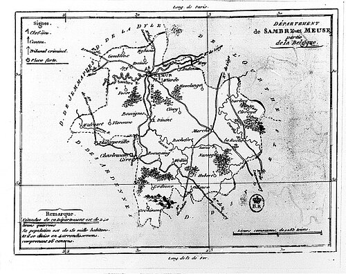 Departament Sambre i Meuse - Mapa francuska