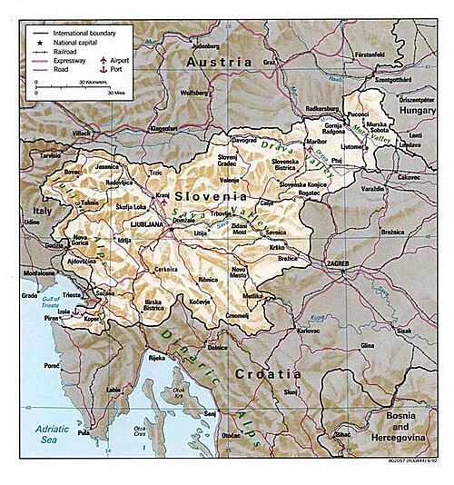 Szczegółowa mapa Słowenii