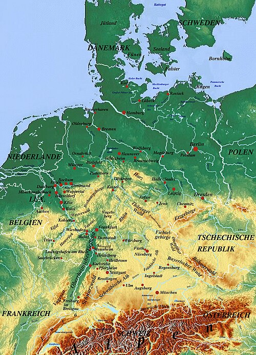 Mapa Niemiec