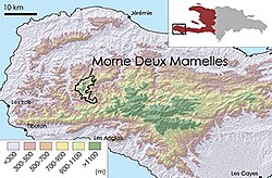 Mapa topograficzna Deux Mamelles