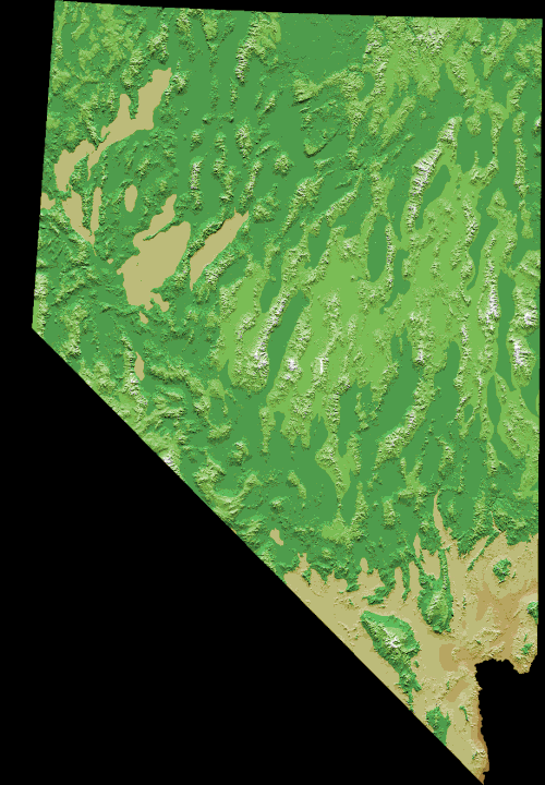 Cyfrowa mapa wysokości Nevada