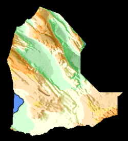 Mapa geografii regionu Dikhil