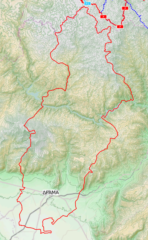 Mapa topograficzna Dimos Drama