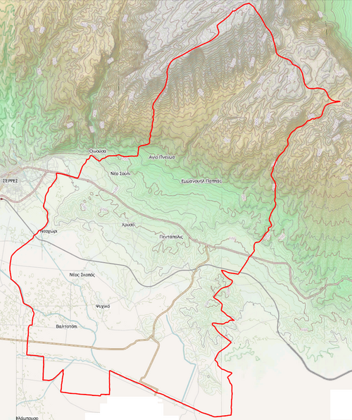 Mapa topograficzna Dimos Emmanouil Papa