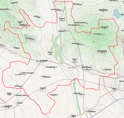 Mapa topograficzna Dimos Chalkidona