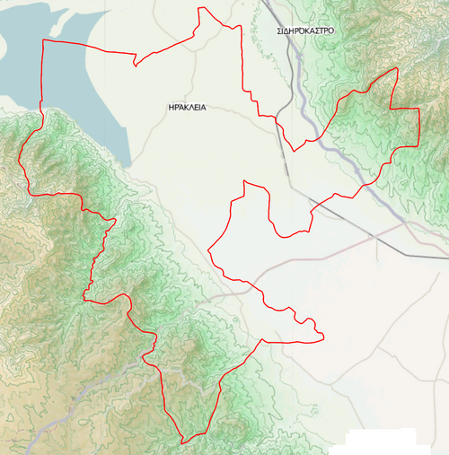 Mapa topograficzna Dimos Iraklea