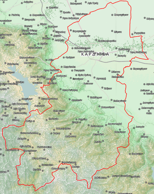 Dimos Karditsas Mapa topograficzna