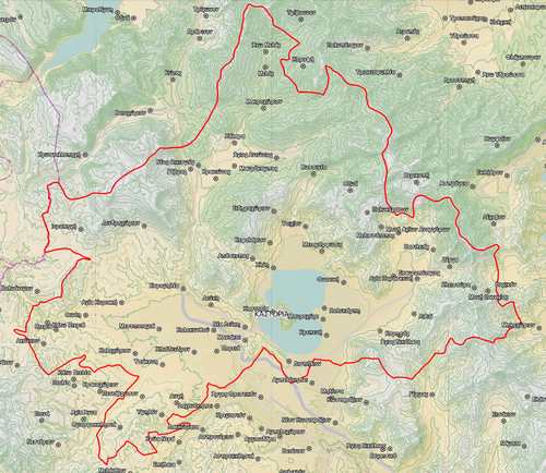 Dimos Kastorias Mapa topograficzna