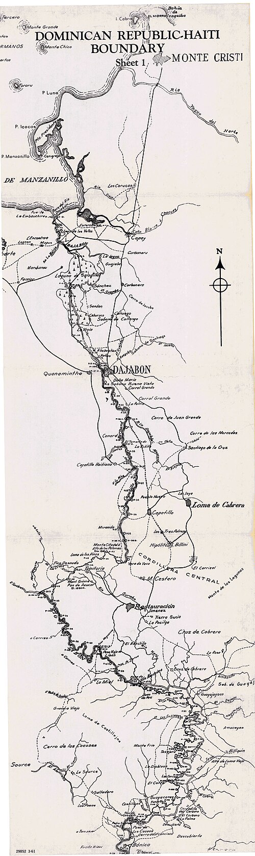 Mapa granicy Dominikana-Haiti część 1