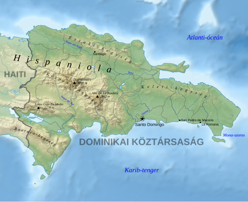 Mapa fizyczna Dominikany