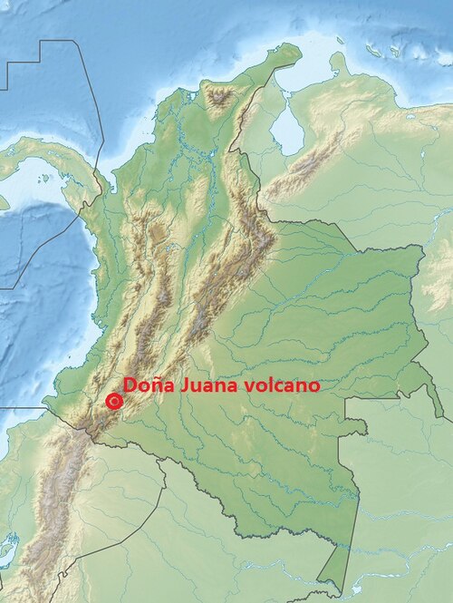 Mapa lokalizacji wulkanu Dona Juana