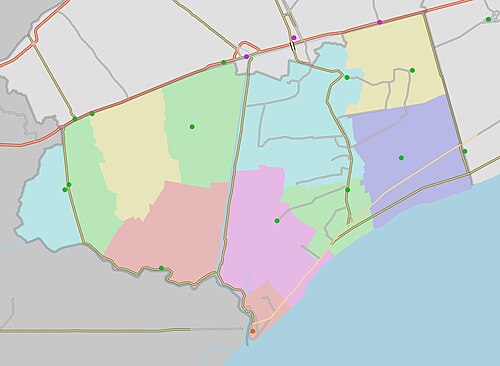 Mapa administracyjna powiatu Donghai