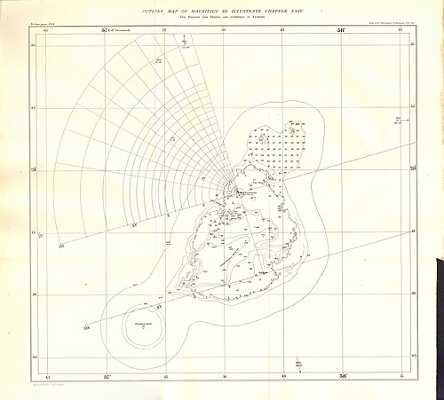 Mapa Mauritius 1885 Dun Echt