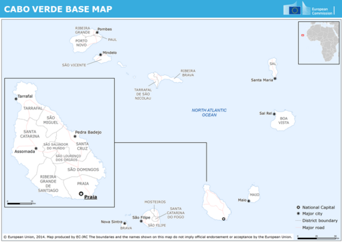 ECHO Cabo Verde edytowalna mapa A4 pozioma