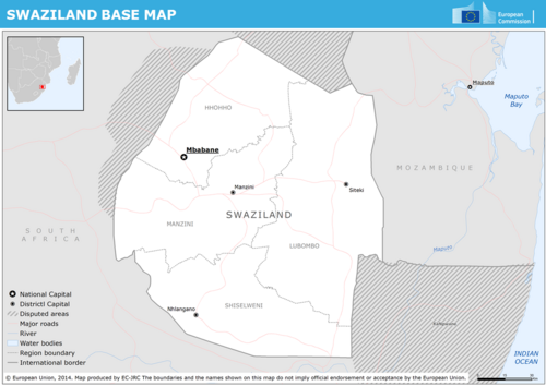 ECHO Eswatini edytowalna mapa A4