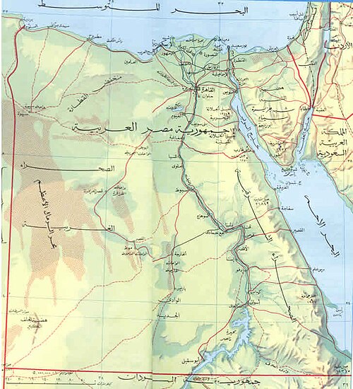 Mapa Egiptu arabska
