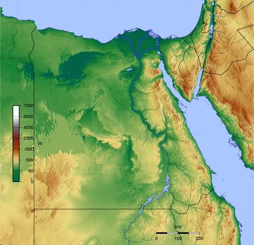 Mapa topograficzna Egiptu