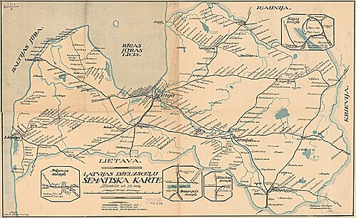Linie kolejowe Łotwy 1925