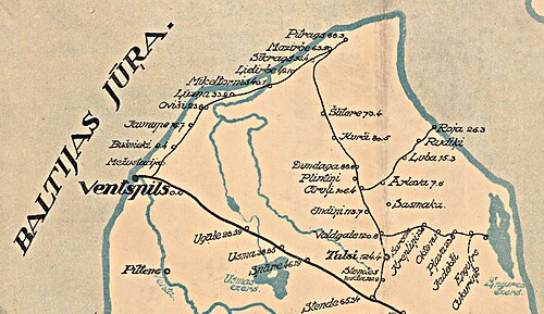 Linie kolejowe Łotwy 1925