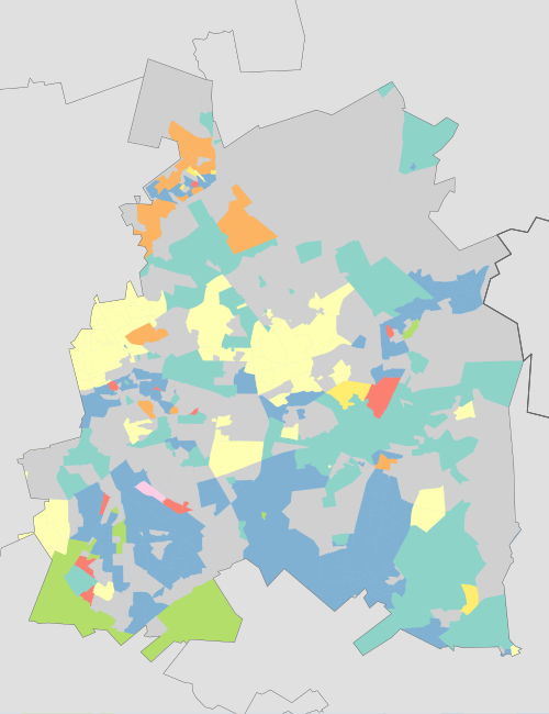 Ekurhuleni - Mapa języków dominujących 2001