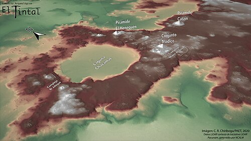 Perspektywiczna Mapa Lidar Płaskowyżu El Tintal