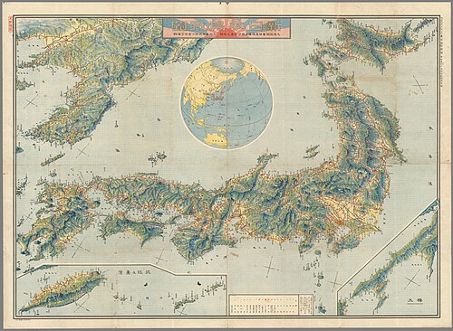 Mapa topograficzna Imperium Japonskiego