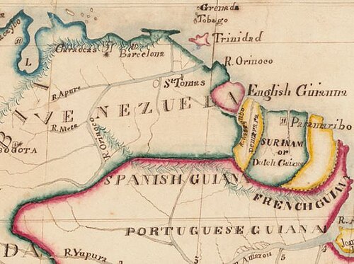 Mapa Gujany-Wenezueli, 1831