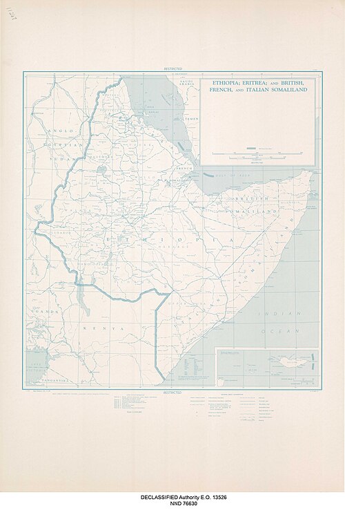 Etiopia, Erytrea i brit., franc., włos. Somali