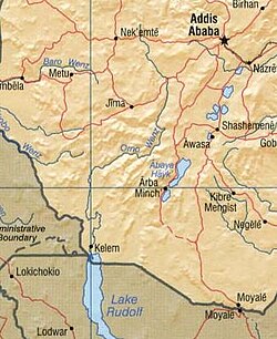 Mapa Etiopii - Omo
