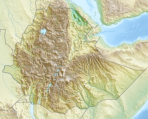 Mapa Etiopii - rzeźba terenu ze zcieniowaniem