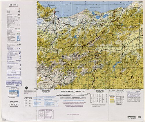 Mapa topograficzna skrajnej północy Algierii