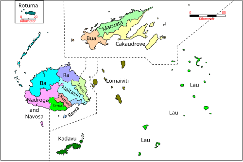Mapa polityczna Fidżi